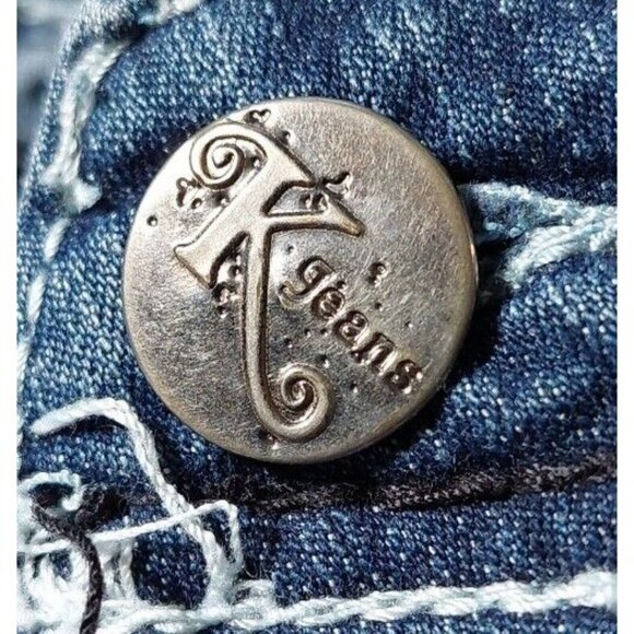 Kaba Embellished Jean Denim Shorts Distressed Booty Size 0 - Picture 5 of 6